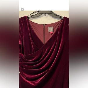 VINCE CAMUTO Wine Long Velvet Dress NWT